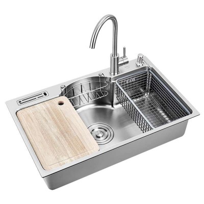 Kitchen Sink stainless steel Multifunctional single bowl above counter or udermount sinks 1.2mm thickness brushed sinks kitchen