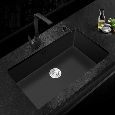 black Kitchen Sink 304 Stainless Steel Single sink kitchen vegetable washing basin black sink  above counter or udermount38*30cm