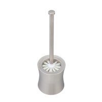 Stainless Steel Bathroom Cleaning Round Toilet Brush Holder With Plastic Bottom Mirror Or Satin Finished Brush Holder