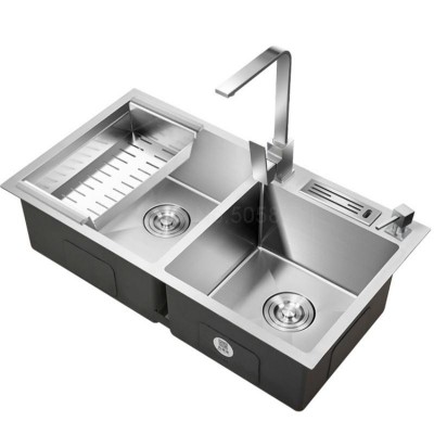 kitchen sink stainless steel double bowl above counter or sinks vegetable washing basin 1.2mm thickness sinks kitchen