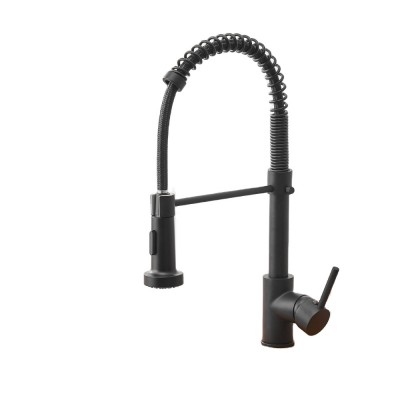 Black Kitchen Faucet Pull-down Spring Kitchen Tap Hot Cold Water Kitchen Mixer Tap Sink Faucet Brass Torneira