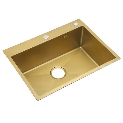 Gold Double Bowel Kitchen Sink 304 Stainless Steel Kitchen Sink Above Counter with Strainer Drain Hair Catcher Send From Brazil