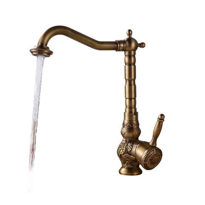 European-Style Antique Rotating Faucets Vintage Varved Wash Basin Hot and Cold Water