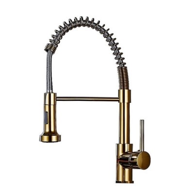 Sprayer Commercial Style Single Handle Pull Out Sprayer Kitchen Taps Gold Stainless Steel Pull Down Kitchen Sink Taps