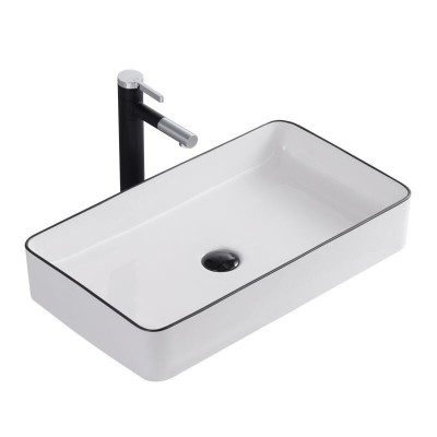 Nordic  hotel ceramic Art basin black and white creative bathroom basin washbasin pull out faucet