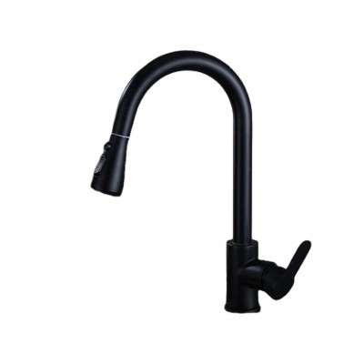 Luxury Kitchen Faucets Pull Out Flexible Sink Faucet Deck Mount Stream Shower Water Mixer Tap 360 Rotation Hot Cold Copper Taps