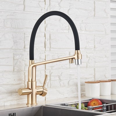 Black White Filtered Kitchen Faucets Pull Out 360 Rotation Mixer Tap Pure Water Crane For Kitchen Filtered Water Taps