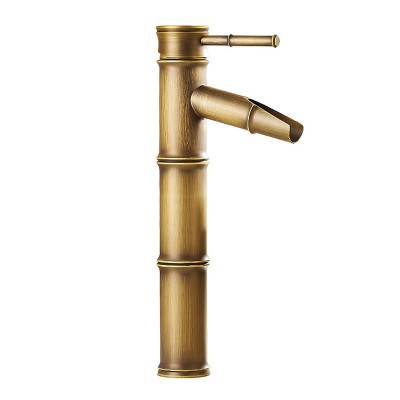 Bathroom Faucet Brass Basin Faucets Luxury Tap Tall Bamboo Hot Cold Water With Two Pipes Kitchen Outdoor Garden WC Taps