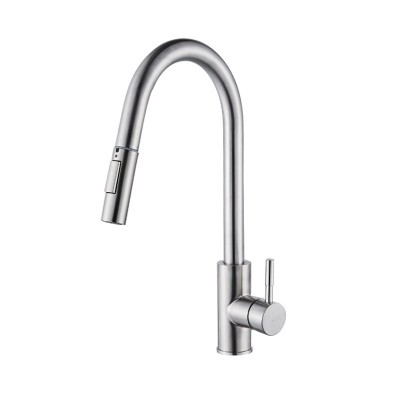 Kitchen Faucet Brushed Gold Pull Out Kitchen Sink Water Tap Single Handle Mixer Tap 360 Rotation Kitchen Shower Faucet