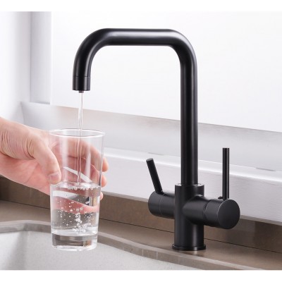 Black Kitchen Faucet Drinking Water Filter Faucet Dual Handle Hot Cold 3-way Filter Kitchen Mixer Taps Torneira Cozinha